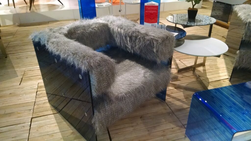 Glassimo fur and glass chair