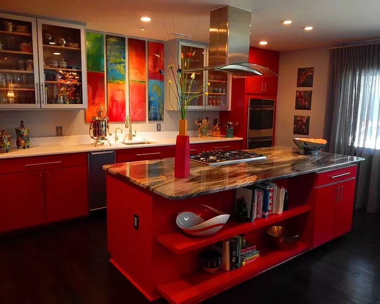 Red Kitchen cabinets