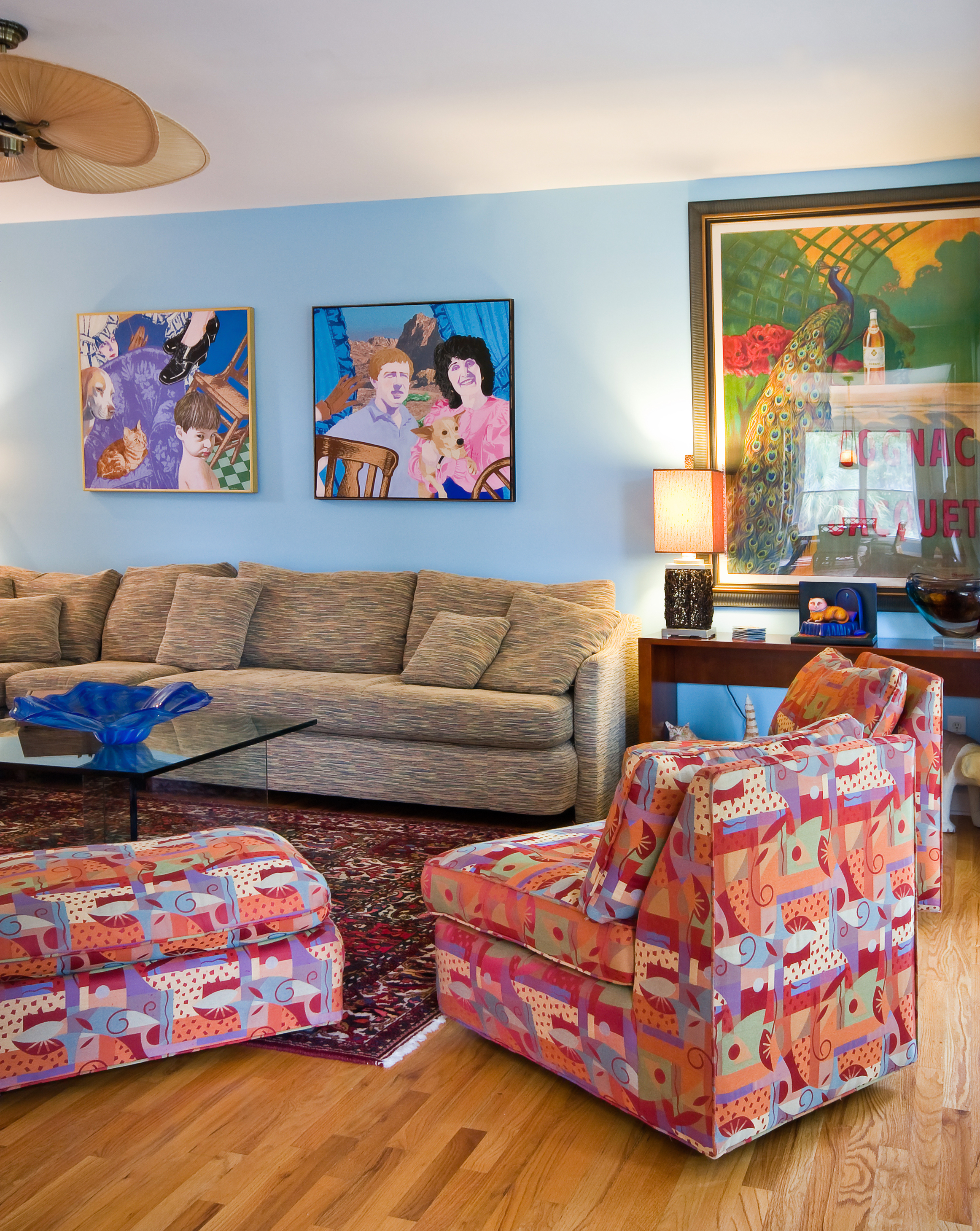 Blue walls living room