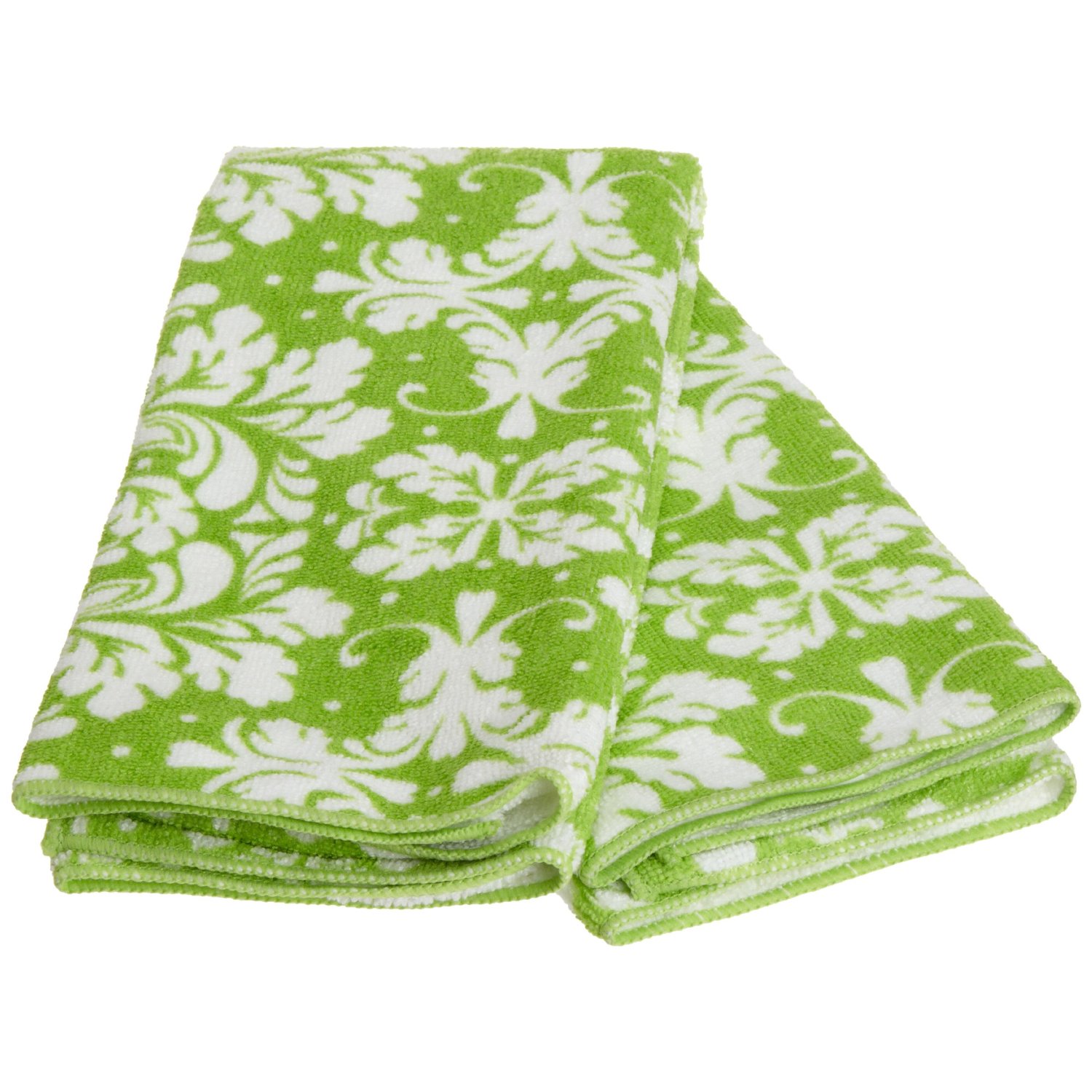 Green damask towels