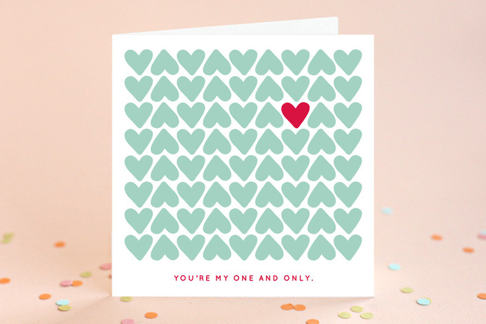Minted heart note card