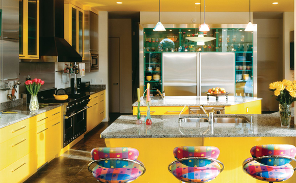 Signature Kitchens and Bath yellow kitchen cabinets