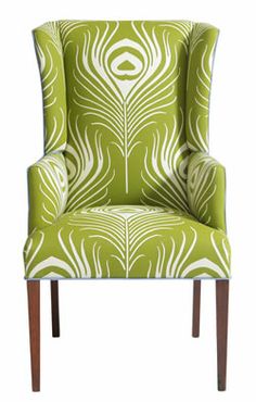 Duralee fabric wing chair