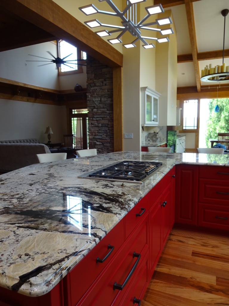 Red kitchen cabinets