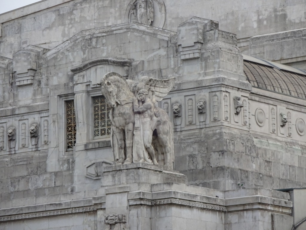 Detail of Milan Italy train station