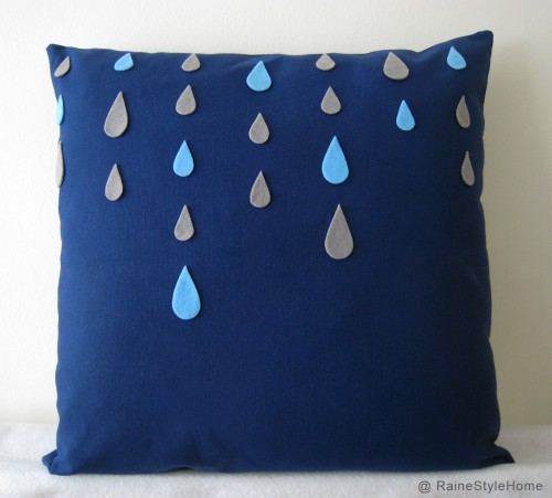 Artfire grey rainy days pillow