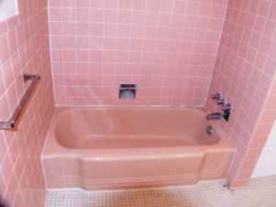 Pink bathtub