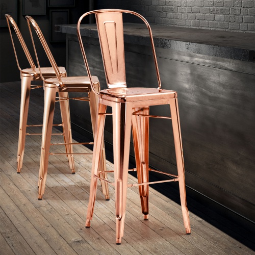 Zuo Elio Bar Chair in Rose Gold