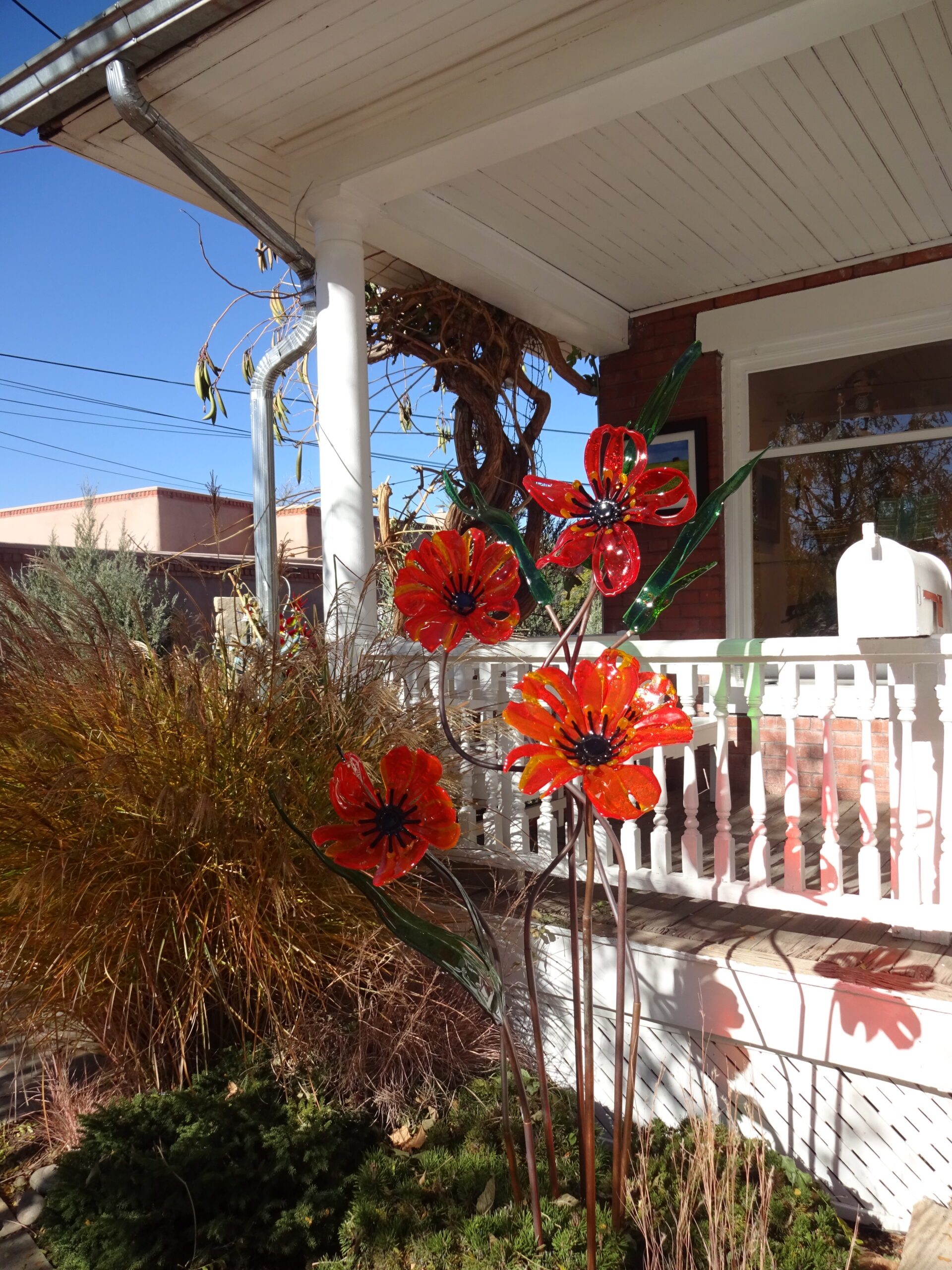 Santa Fe New Mexico glass flower sculpture