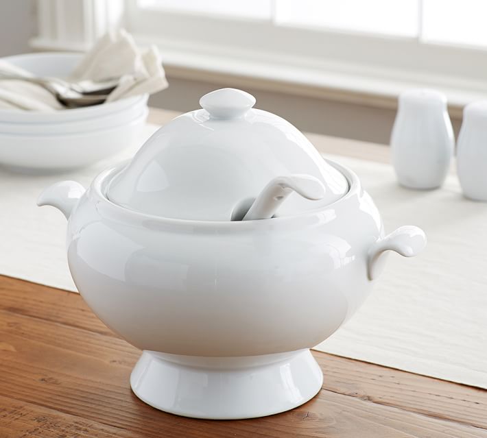 White soup tureen