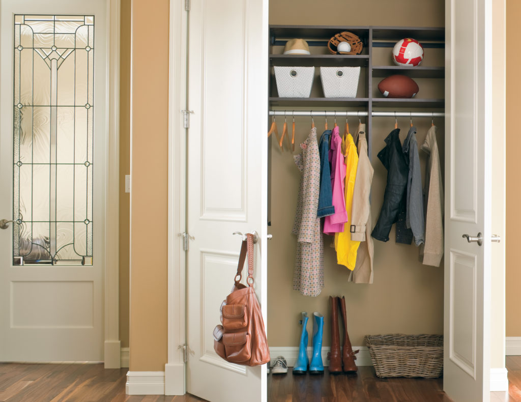 Organized entry closet