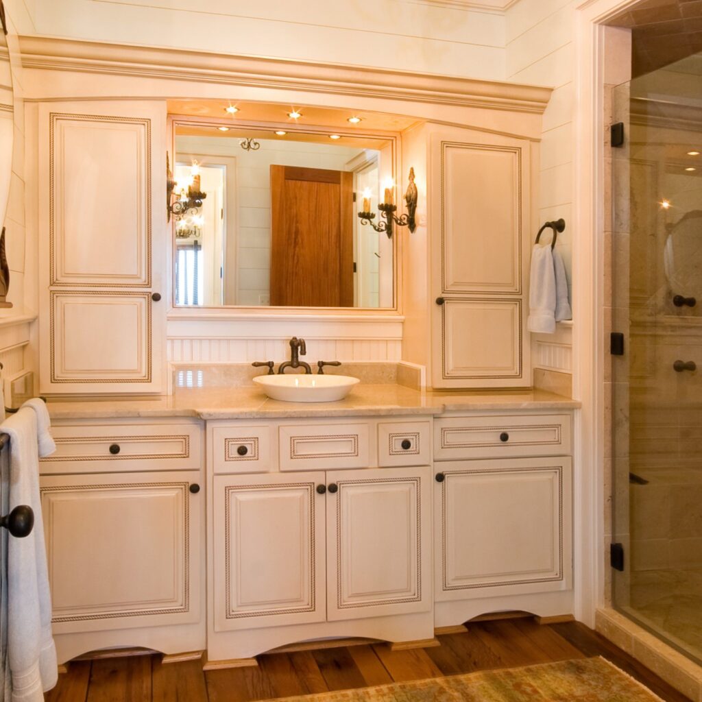 Painted bathroom cabinet design