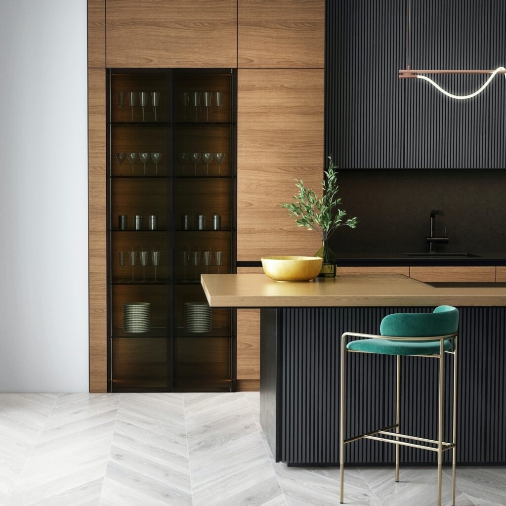 Modern black cabinets kitchen design