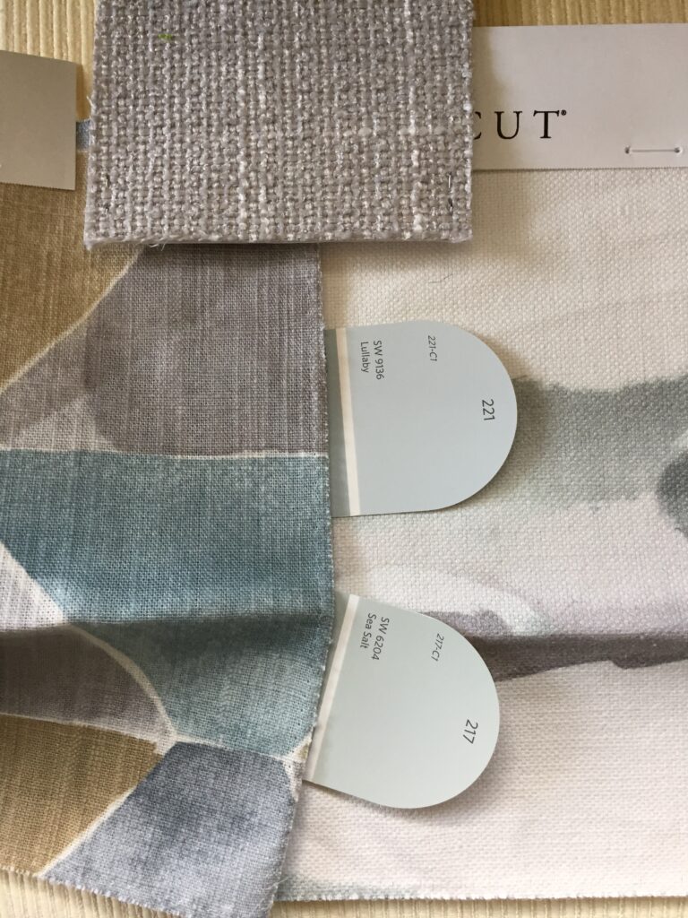 Paint samples and fabric