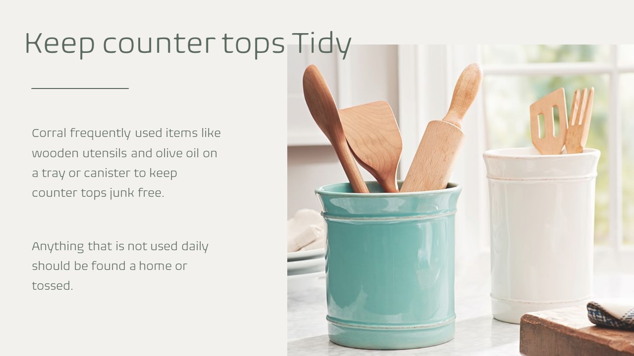 Keep kitchen counters tidy